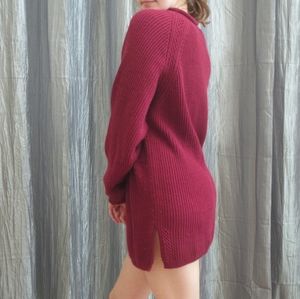 Vintage Oversized Maroon Knit Sweater